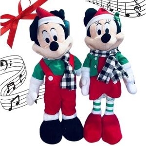 DISNEY 🎶Singing  Musical🎶 Christmas Greeters Mickey Mouse & Minnie Mouse 22”H